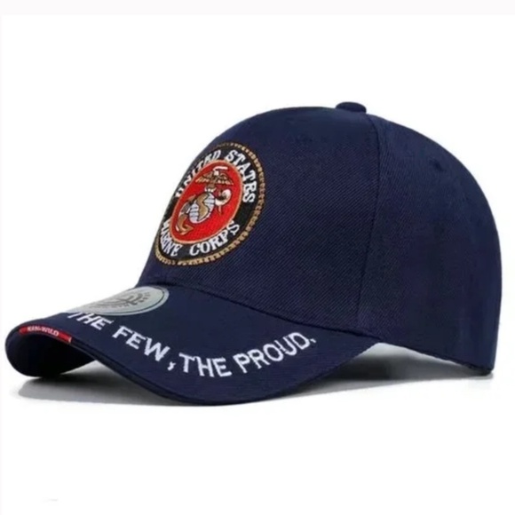 Marine Corps Baseball Cap Patriotic Trucker Hat USMC Embroidered Blue Unisex Men - Picture 14 of 14